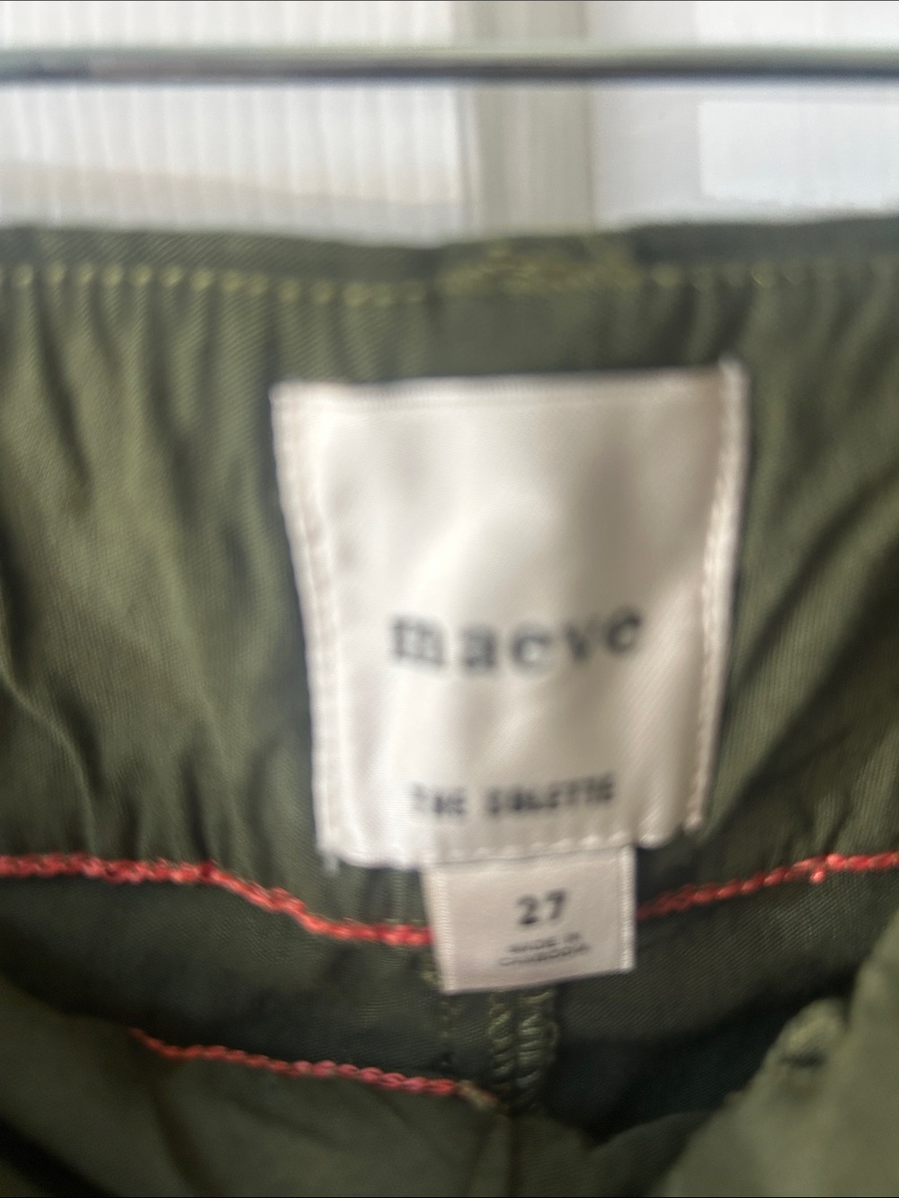 Maeve Olive Wide-Leg High-Rise Utility Pants - Picture 2 of 3